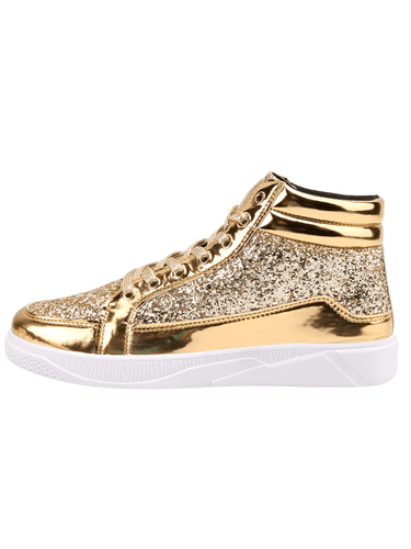 X Hot Fashion Gold Shiny Mirror Men's Hip Hop Sneakers High Top -, Sneakers , Drestiny , 10.5, 11.5, 12, 7, 7.5, 8.5, 9, Australia, Black, FR, Gold, Silver, Sneakers, United Kingdom, United States , Drestiny , www.shopdrestiny.com